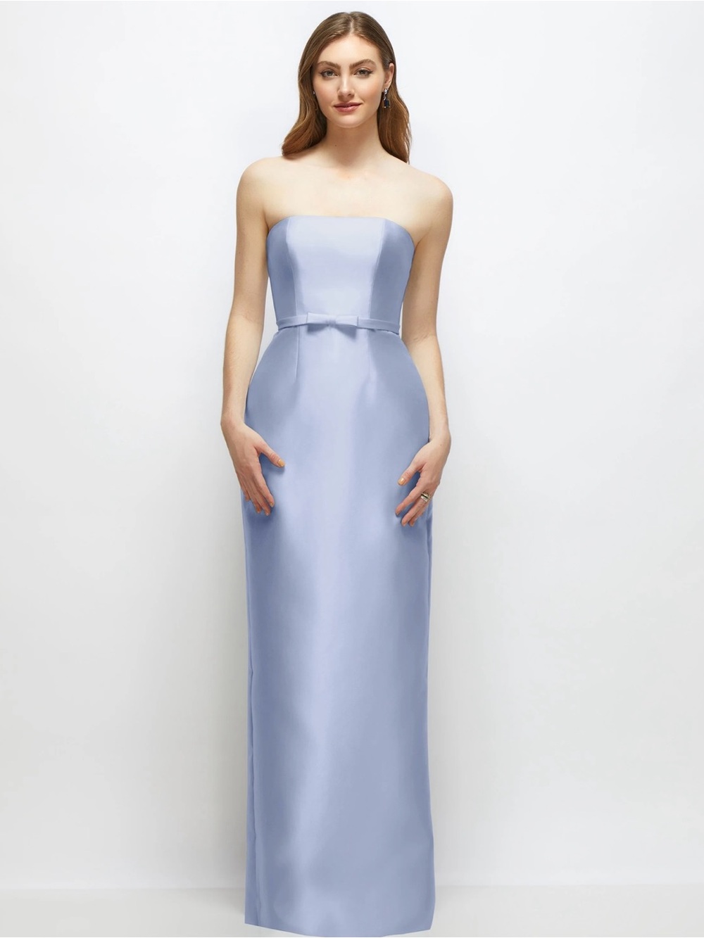 Dessy NWT- Strapless Light Blue Evening Gown